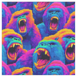Tela Paisaje de colores de gorila neon