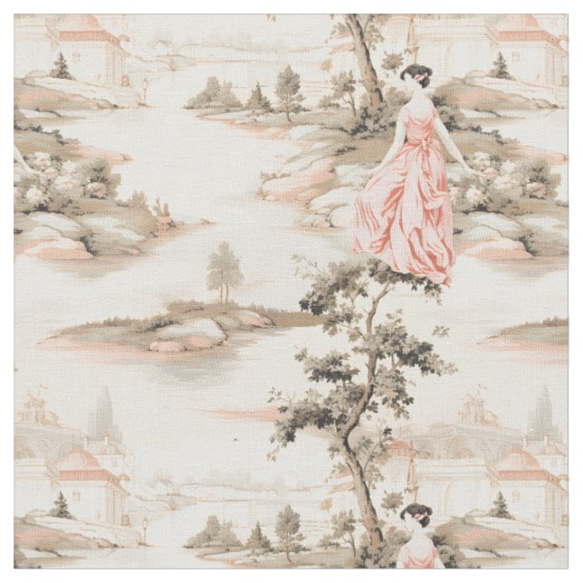 Tela Paisaje y mujeres (De cerca)