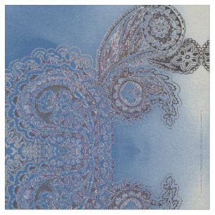 Tela Paisley azul descolorada