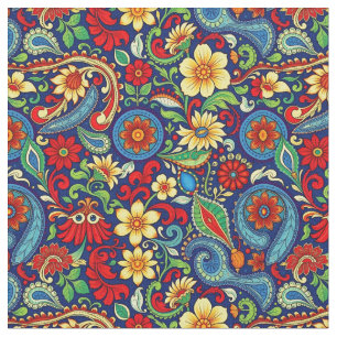 Tela Paisley de color arcoiris