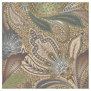Tela Paisley de impresión de oro para animales