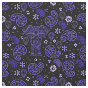 Tela Paisley Elephant Damask Fabric
