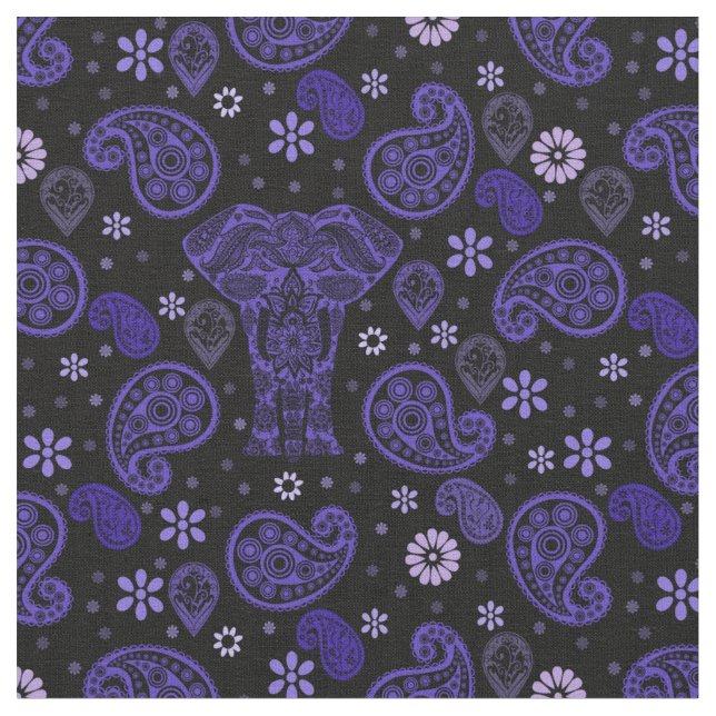 Tela Paisley Elephant Damask Fabric (De cerca)
