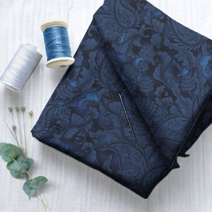 Tela Paisley Garden Floral Navy Blue ID750