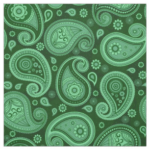 Tela Paisley patrón verde