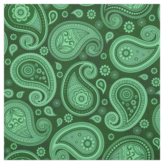 Tela Paisley patrón verde (Retal)