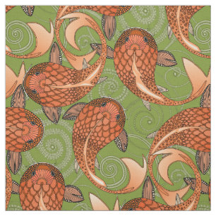 Tela paisley pez verde