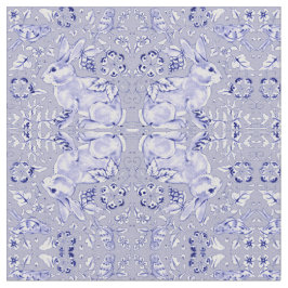 Tela Pájaro de conejo azul y blanco pastel para panecil