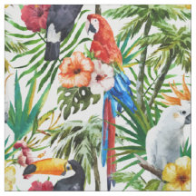 Pájaros de la acuarela y modelo tropicales del