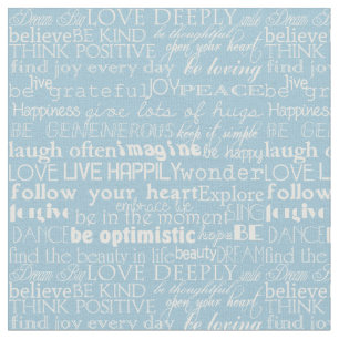 Tela Palabras inspiradoras Tipografía azul y blanca