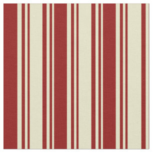 Tela Pale Goldenrod y Dark Red Colour Stripes Pattern