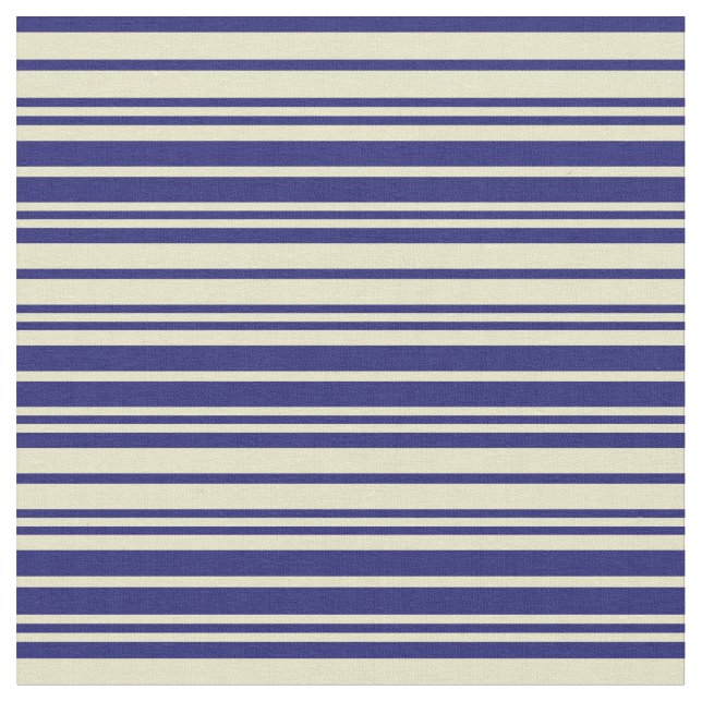 Tela Pale Goldenrod y Midnight Blue Pattern Stripes (De cerca)