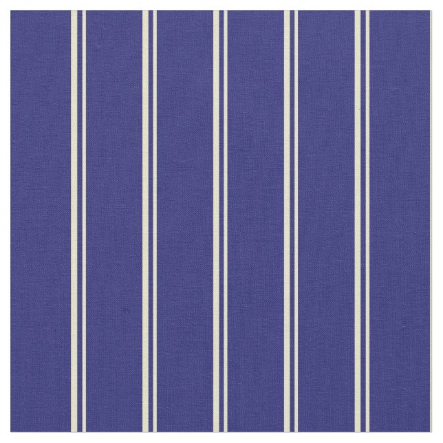 Tela Pale Goldenrod y Midnight Blue Pattern Stripes (De cerca)