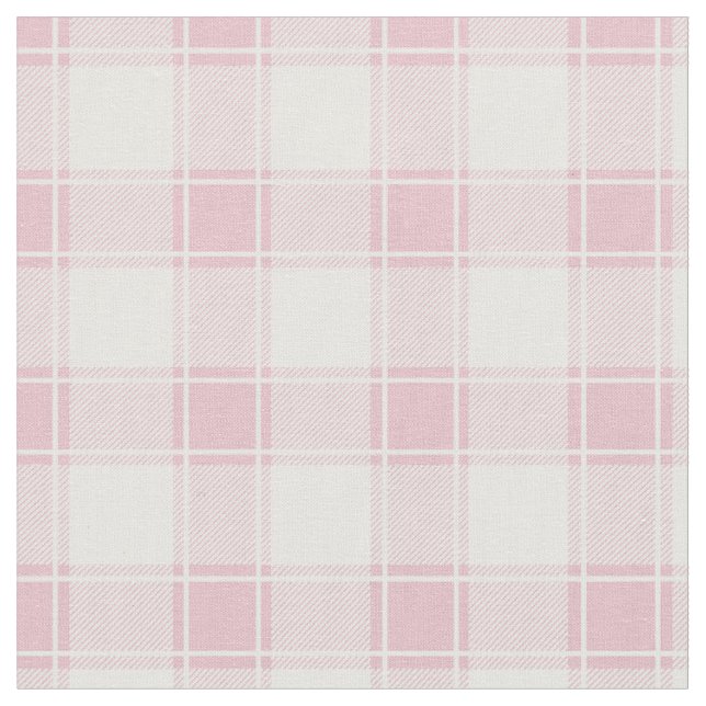 Tela Pale Pink & White Plaid Búfalo (De cerca)