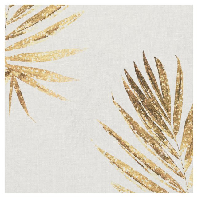 Tela Palm de oro blanco tropical deja vegetación (De cerca)