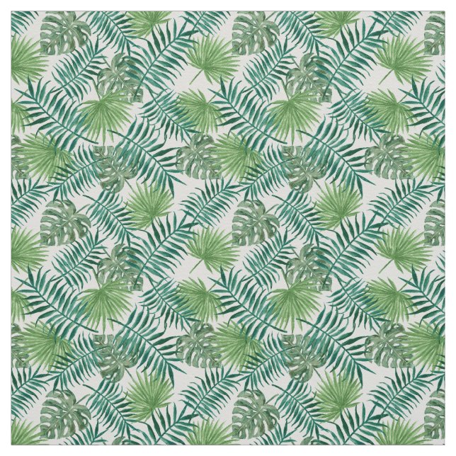 Tela Palm Leaves Tejido de impresión tropical (Retal)