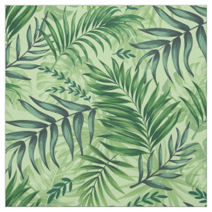 Tela Palm Tropical Verde y hojas de Monstera