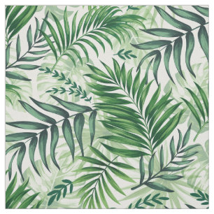 Tela Palm Tropical Verde y hojas de Monstera
