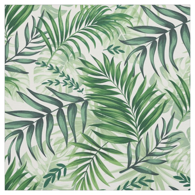 Tela Palm Tropical Verde y hojas de Monstera (Retal)