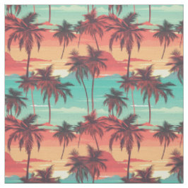 Tela Palmera Tropical Retro