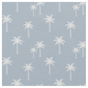 Tela Palmeras Boho Costero Tropical Verano Azul