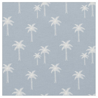 Tela Palmeras Boho Costero Tropical Verano Azul