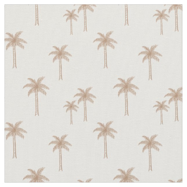 Tela Palmeras Boho Costero Tropical Verano Neutro (De cerca)