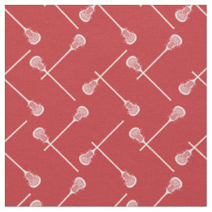 Tela Palos blancos Lacrosse Rojos Patterados