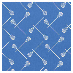 Tela Palos blancos Royal Blue Lacrosse Patterados