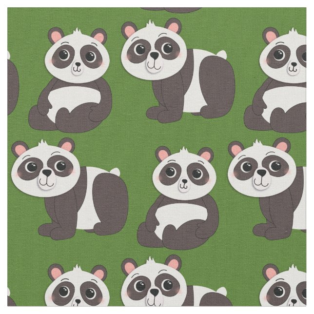 Tela Panda Bears Cute Kids (De cerca)