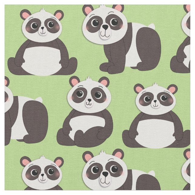 Tela Panda Bears Cute Kids (De cerca)