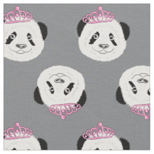 Tela Panda Bears & Tiaras Pattern