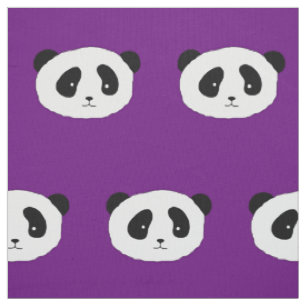 Tela Panda face patrón púrpura