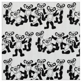 Tela pandas blancos y negros juguetonas