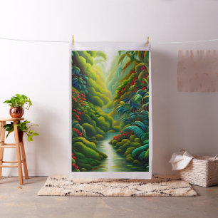 Tela Panel de fresa tropical tropical exuberante para e