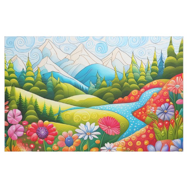 Tela Panel de prado de montaña de Quilt Cheater (Yarda)