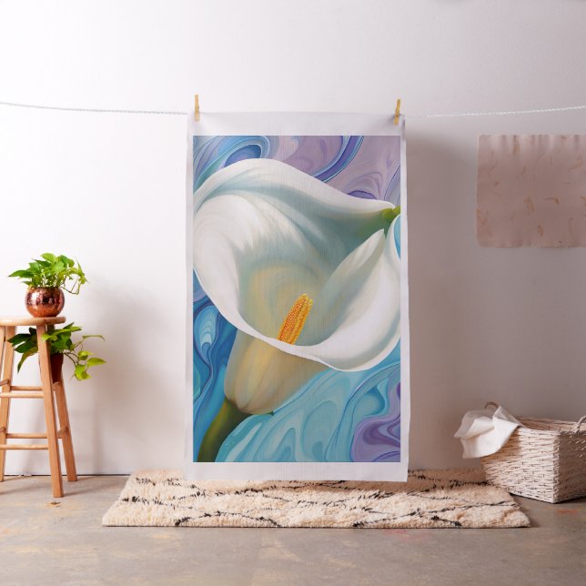 Tela Panel de Quilt de Calla Blanca Lily Cheater (In Situ)