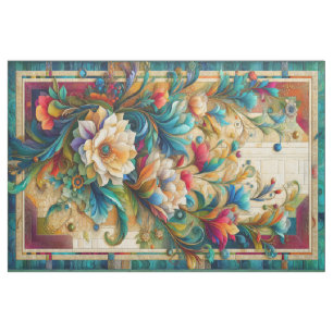 Tela Panel floral Quilt de Arte Moderno