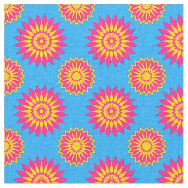 Tela Pansexuality pride colors /blue flower pattern (De cerca)