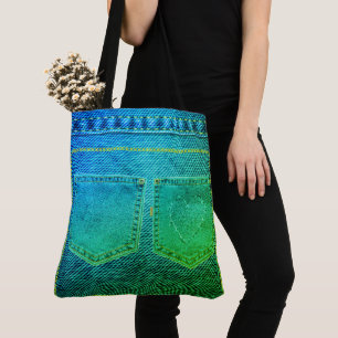 Tela Pantalones verdes de mezclilla lucen como un bolso