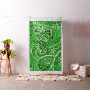 Tela Pañuelo/pañuelo retros verdes de Paisley