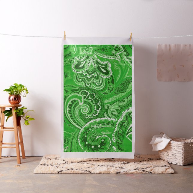 Tela Pañuelo/pañuelo retros verdes de Paisley (In Situ)