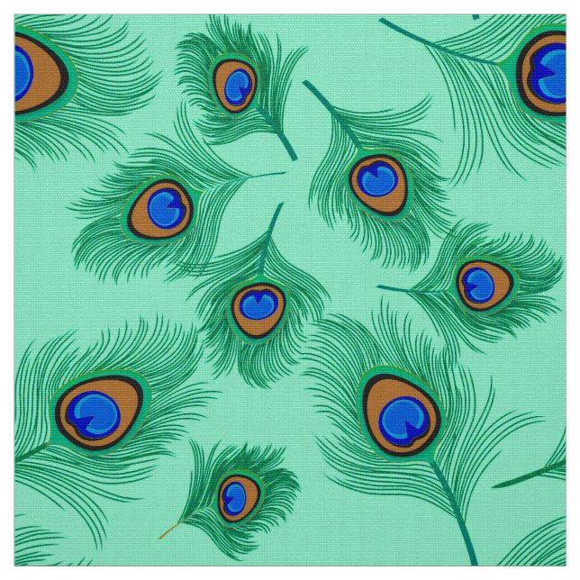 Tela Pañuelos de pavo real turquesa en agua ligera (Retal)