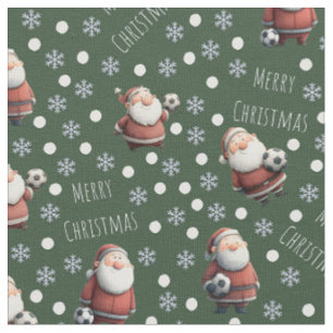 Tela Papá Noel de fútbol sobre fondo verde oscuro