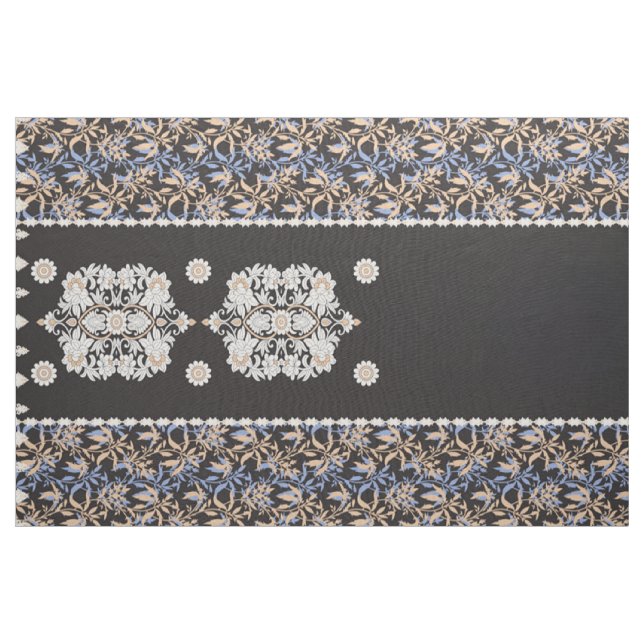 Tela Papel de escritorio floral negro. Boho Lace Textil (Yarda)
