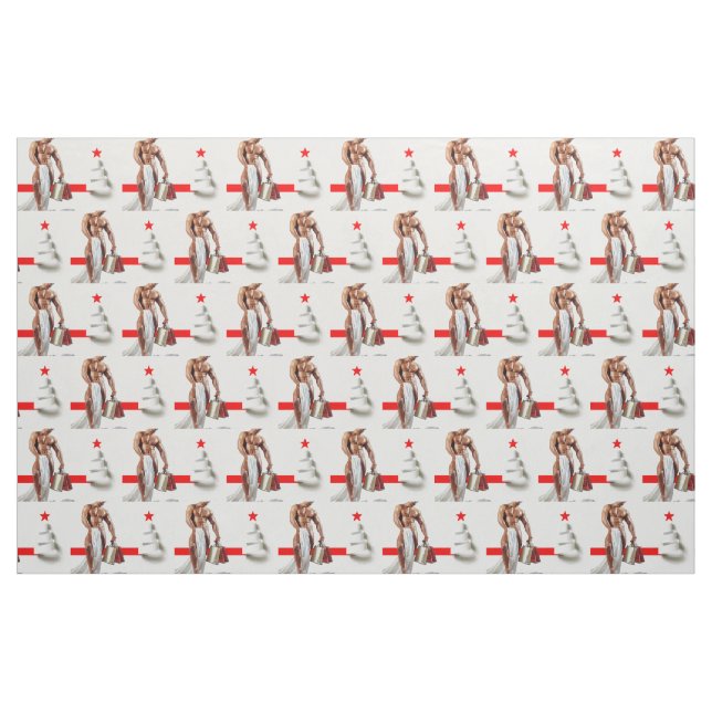Tela Papel espiral blanco de compras navideñas de Slipp (Yarda)