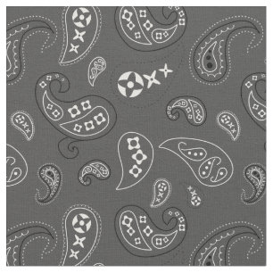 Tela Papel gris carbón gris Paisley occidental