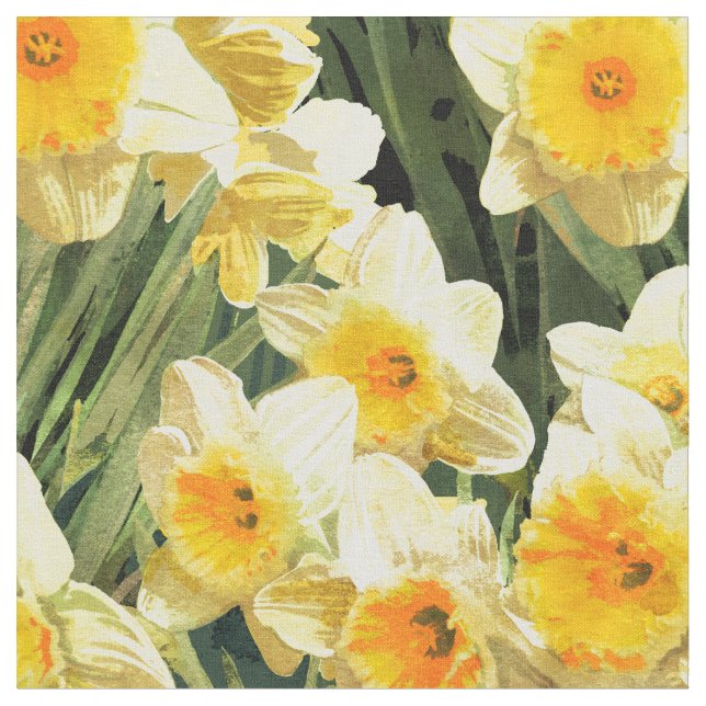 Tela Papeles de primavera amarillos (De cerca)