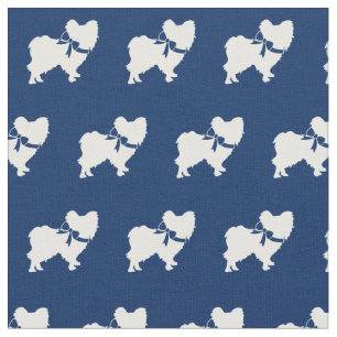 Tela Papillon Dog Silhouette Mascota Marina Azul