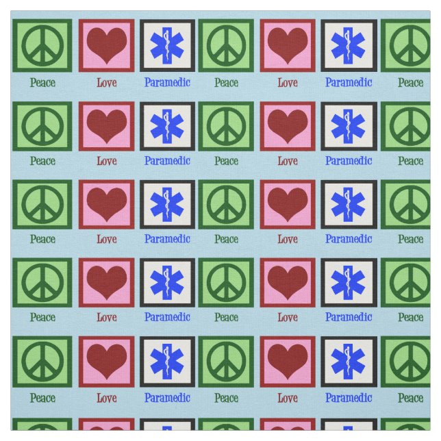 Tela Paramédico del amor de la paz (Retal)